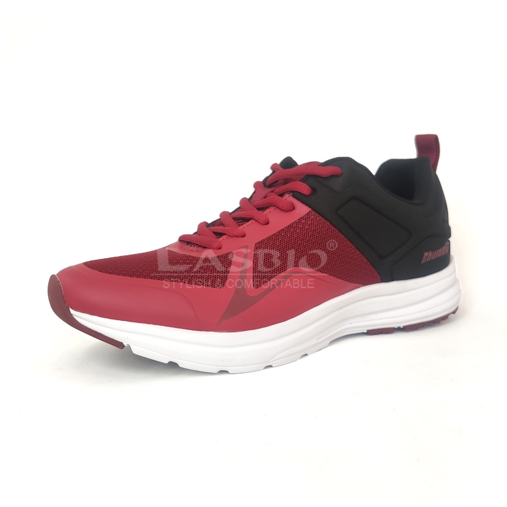 Sepatu Sneakers Running Maroon Putih Pria Rhumell - Volvo Maroon White