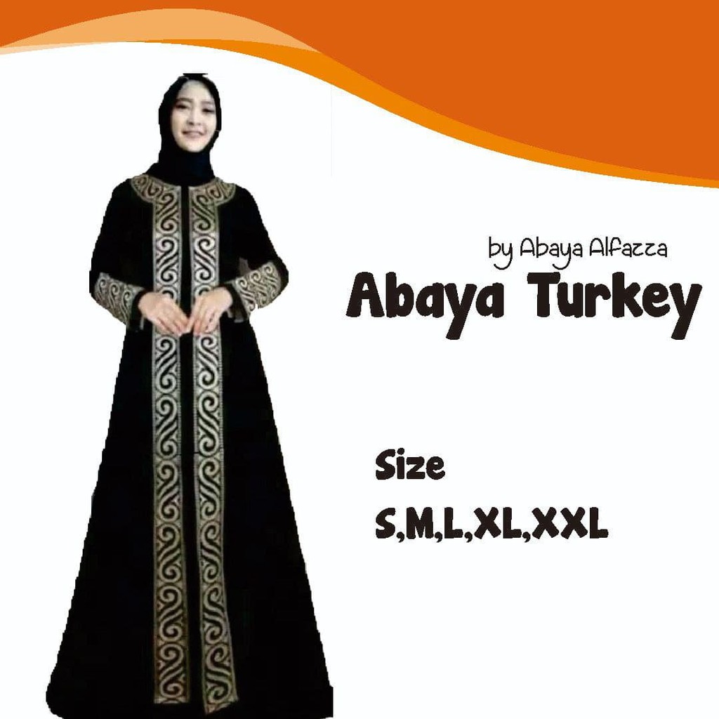 Gamis Abaya Bordir Hitam Arab Saudi
