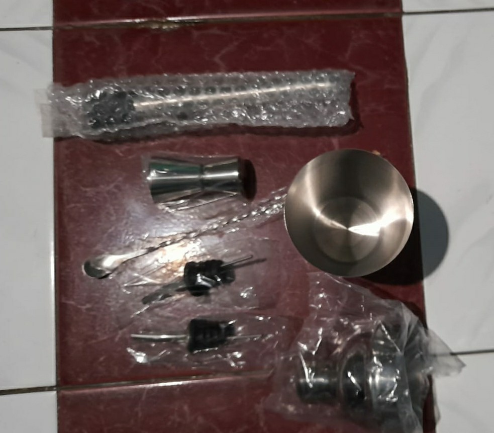 6 In 1 Bartender Bar Cocktail Stainless Steel Shaker Bartender Pengocok Minuman Peralatan Kopi Cafe