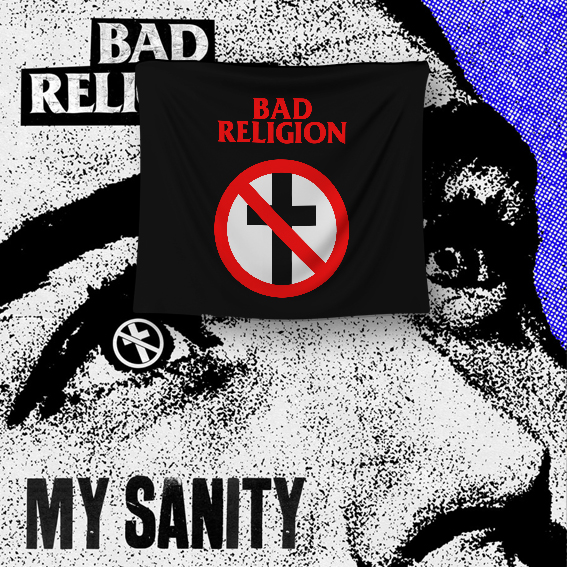 BENDERA AMERICAN PUNK ROCK BAND BAD RELIGION POSTER KAIN