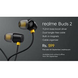 Handsfree Headset Earphone Black Audio Sounds Music Sport Realme Budz 2 &amp; 3 R50 Power Bass