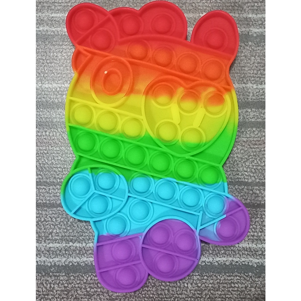 Pop It Jumbo FIDGET TOY Mainan Anak Karakter BTS Rainbow Ukuran 20 cm-MANG
