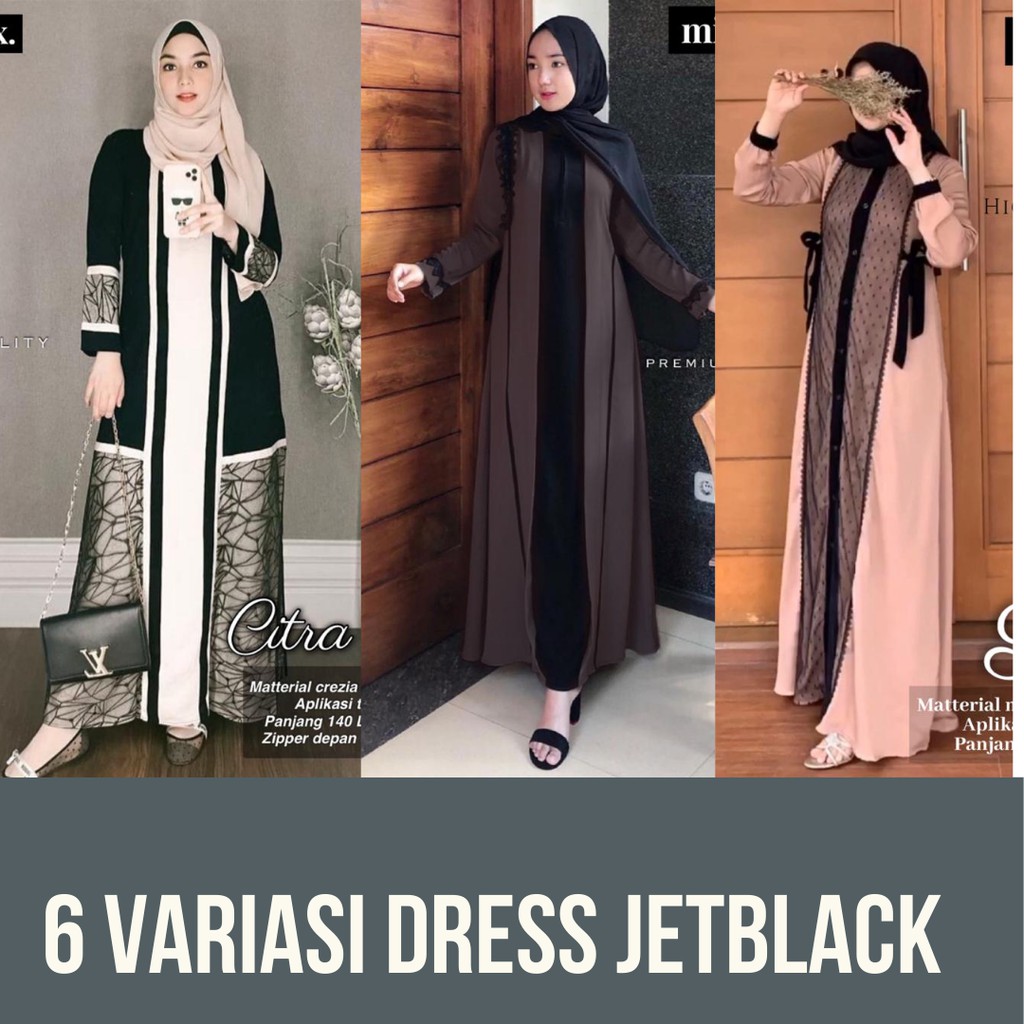 GAMIS TURKEY JETBLACK / DRESS SAMIRA,CITRA KIRANA, SHIREEN BRANDED ORIGINAL/ DRESS Jetblack