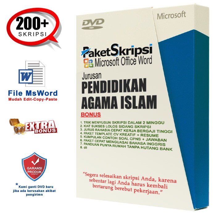 Kumpulan Skripsi Pendidikan Agama Islam SUDAH DALAM BENTUK FILE MICROSOFT WORD (Gampang di-copy past