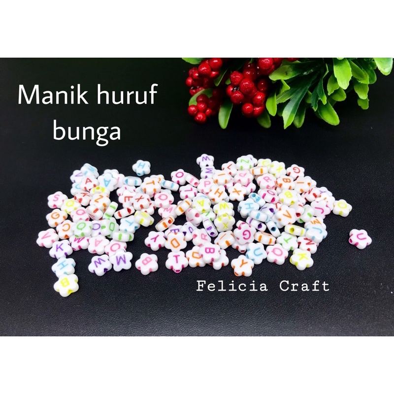 20gram. Mote manik huruf bunga (huruf besar)