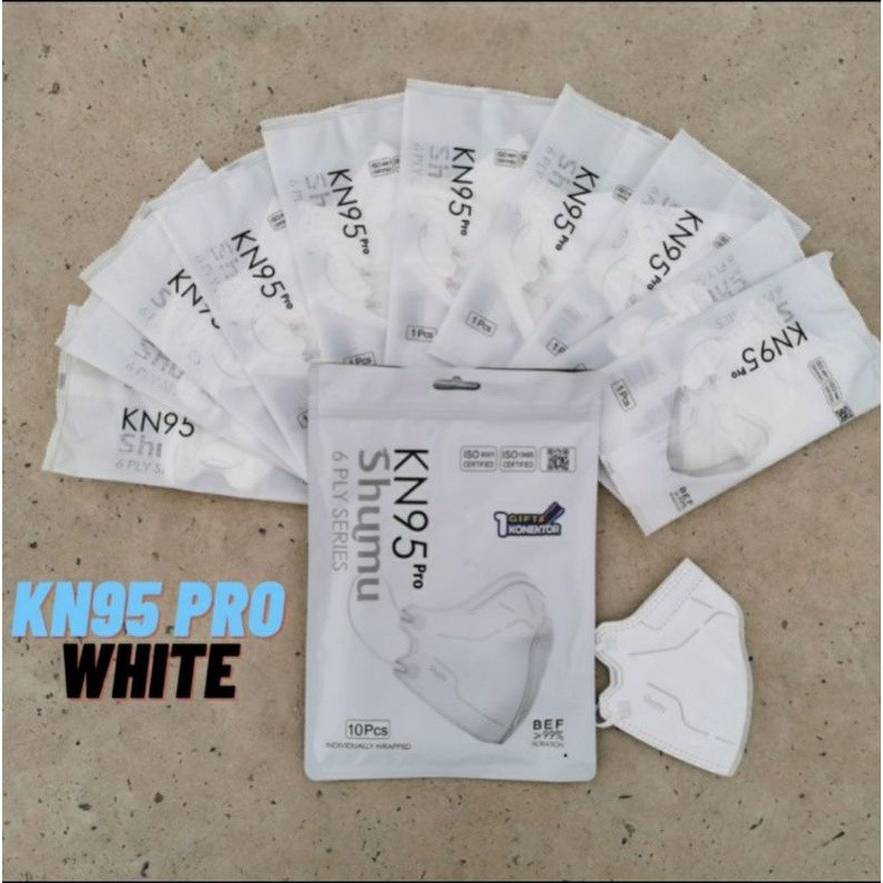 Masker KN95 Pro 6PLY Shumu Emboss Earloop Izin Kemenkes AKD SinglePack 1Pack 10Pcs