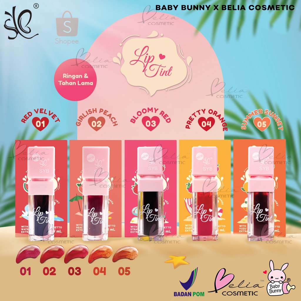 ❤ BELIA ❤ SYB Lip Tint 4ml | Water Gel Lip Tint Lip Gloss | Lip Moist Ombre Lips Lipstick Lip Cream BPOM