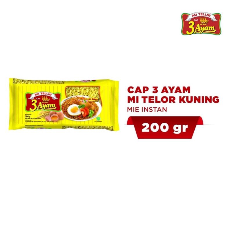 

mie telor kuning cap 3 ayam 200g