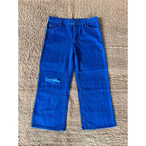 Jumbo Kulot Sobek Lutut Lapis Big Size 27-42