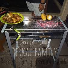 Panggangan Arang Stainless steel JUMBO / Bakaran Arang Sate Jagung Ayam Serbaguna