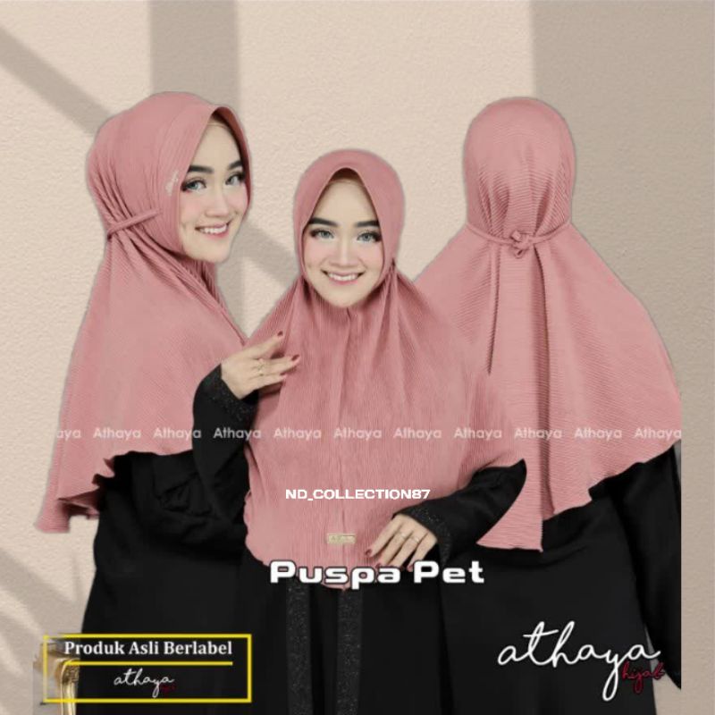 (ORI ATHAYA) PET PLISKET•Bergo plisket lidi•Hijab instan