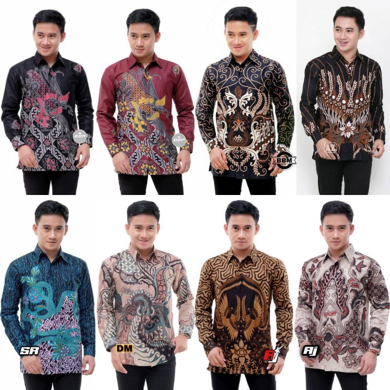 KEMEJA BATIK PRIA LENGAN PANJANG SIZE S M L XL XXL XXXL BSWART Batik HRB026 kenango