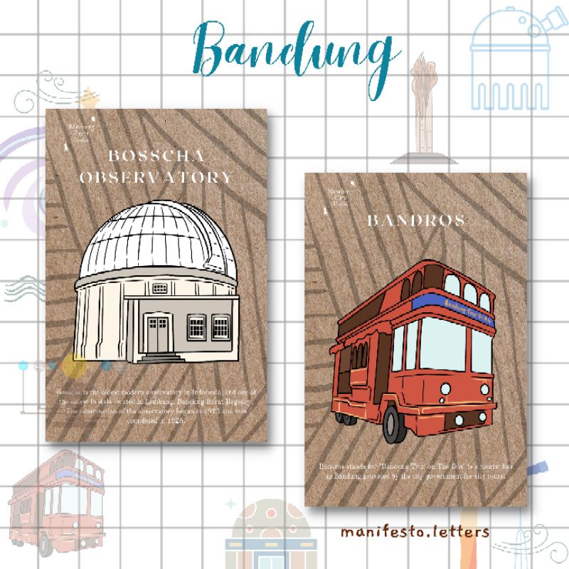 

Postcard Bandung | Kartu Pos Jawa Barat | Bandros | Bosscha