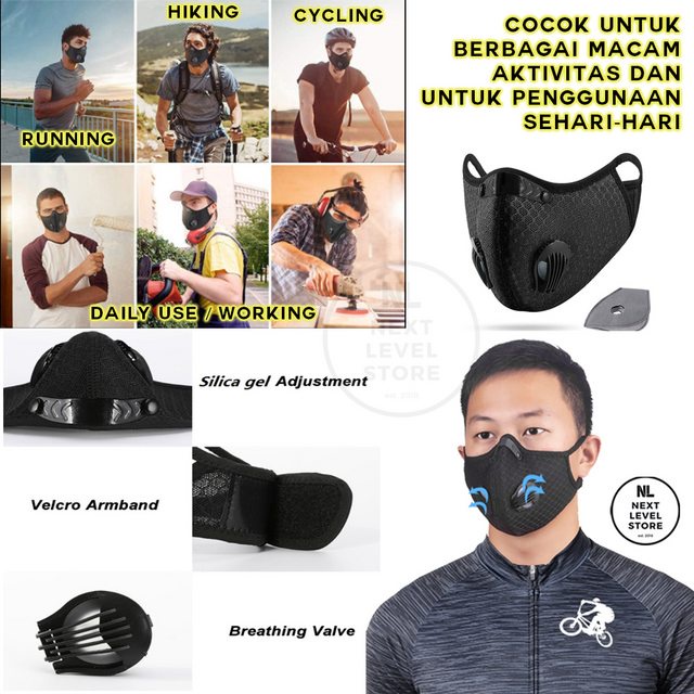 KN95 Premium Mask Masker Olahraga Cycling Sepeda Sport N95 - ORANGE