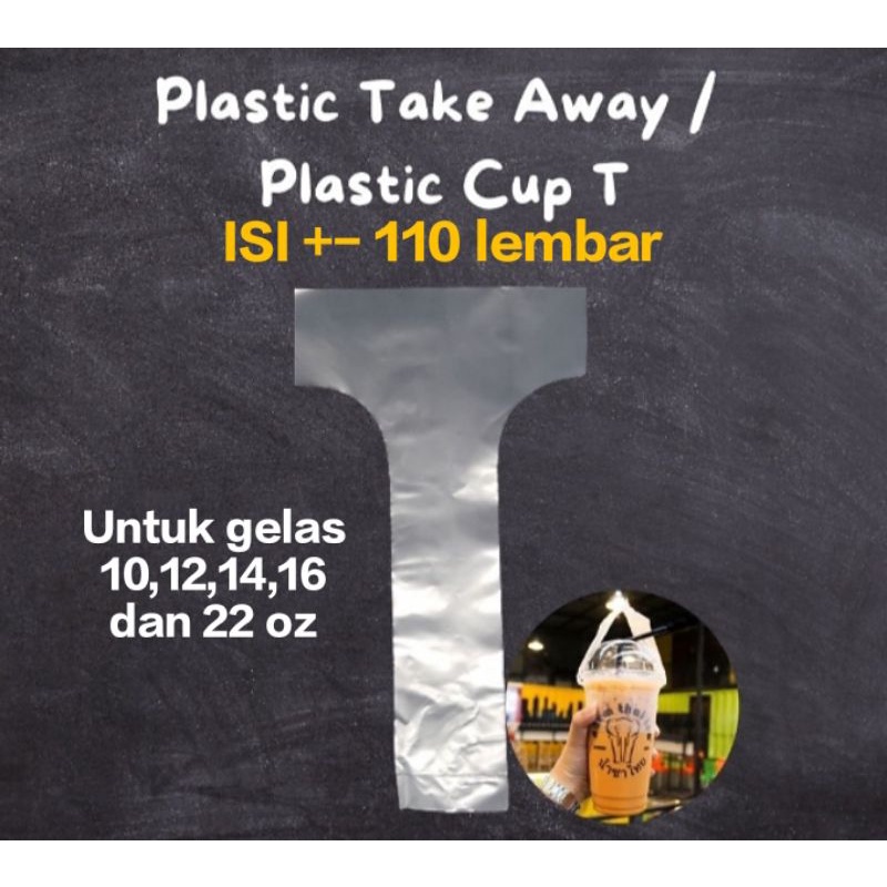 ☘️FATIN☘️ISI +- 110 PC/ KANTONG PLASTIK CUP T/PLASTIK TAKEAWAY BUBBLE BOBA,JUZ