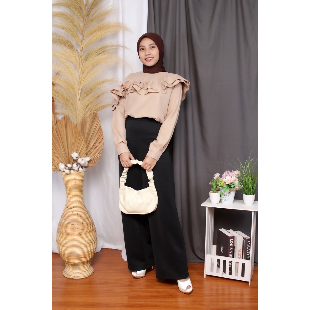 BEFAST - ZRX OOTD Wanita Blouse HUDA / Narina Blouse / Blouse Perempuan / Atasan Lengan Panjang / Blouse Terlaris / Blouse Banyak Warna / Blouse Polos Formal / Termurah