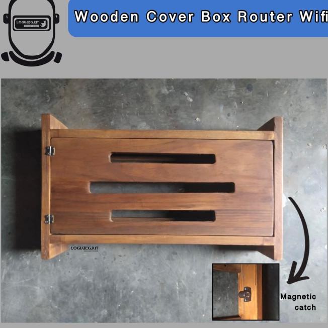 Wooden Cover Box Rak Router Wifi / Kotak Kayu Penyimpan Wifi Router