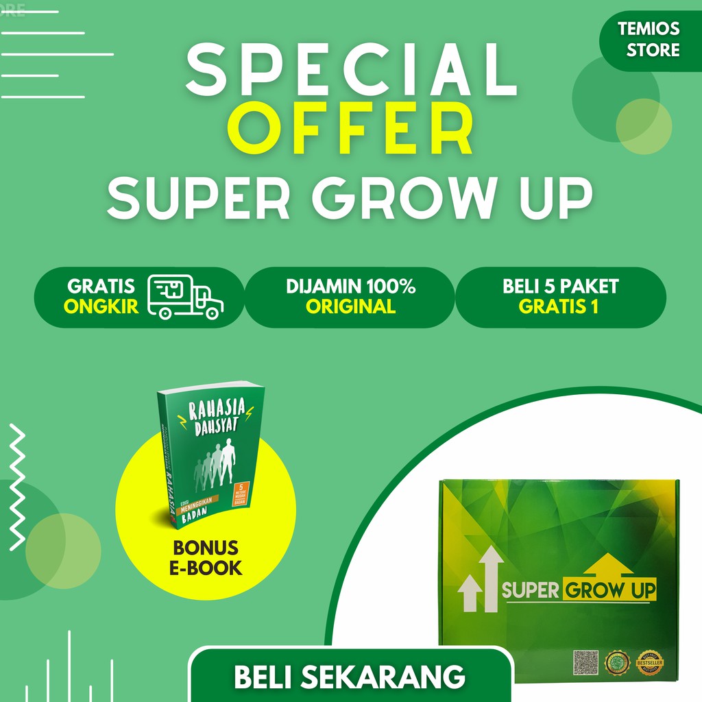 

SUPER GROW UP SUSU PENINGGI BADAN UNTUK ANAK DAN DEWASA AMAN TANPA EFEK SAMPING HALAL DAN BPOM