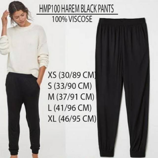 H&M Harem Pants Black Size S (Sisa Ekspor(