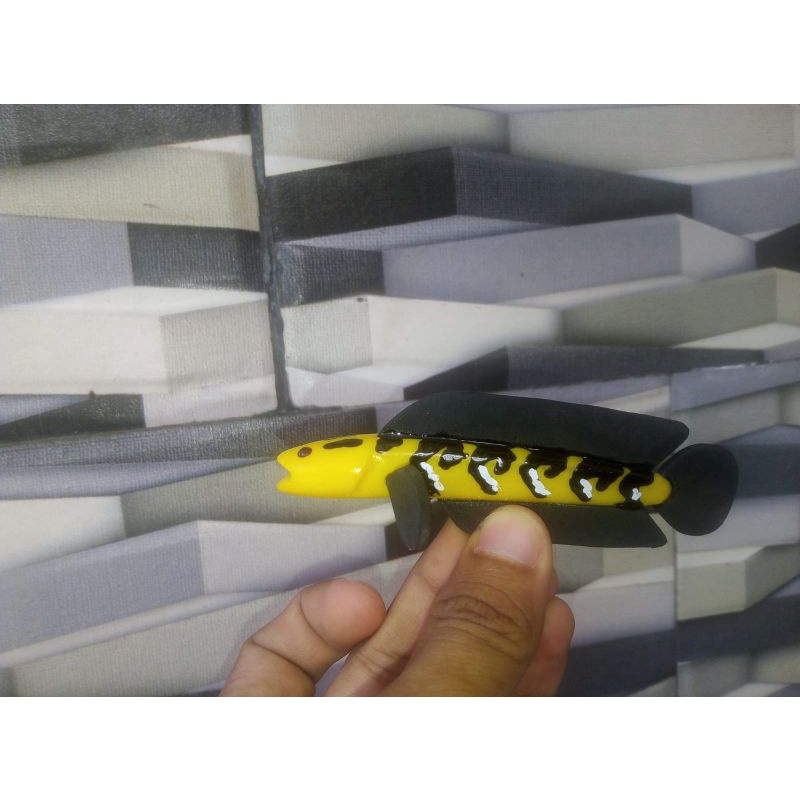 Mainan ikan Channa maru yellow/patung ikan Channa maru