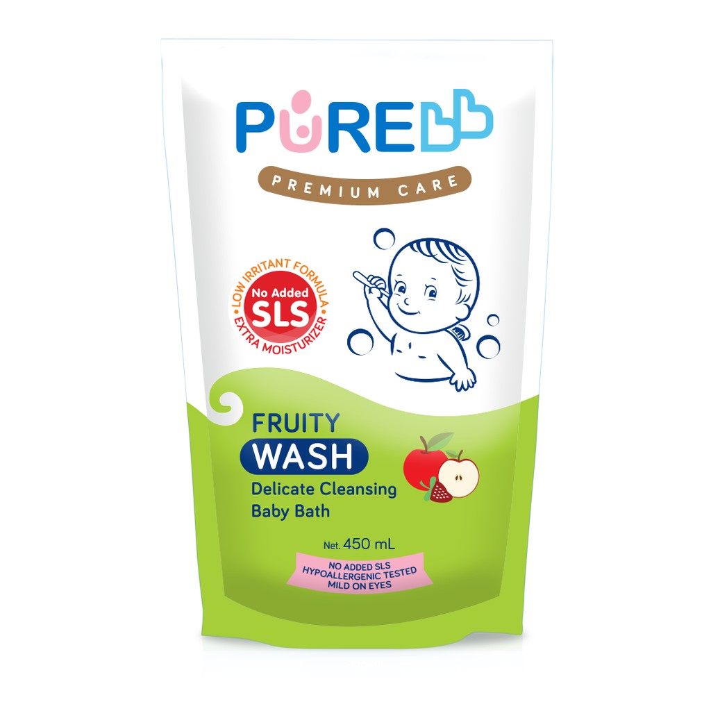 Pure Baby Wash Sabun Mandi Bayi Fruity Refill 450ml