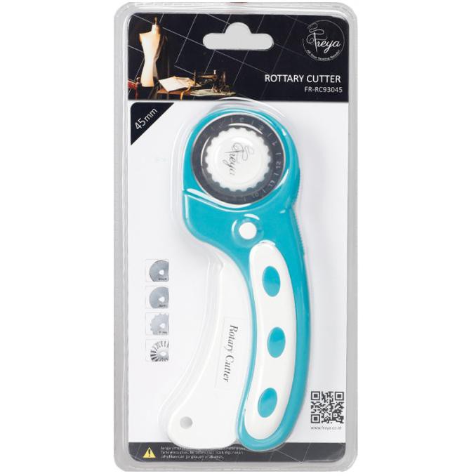 

✨BISA COD✨ Alat Potong Bahan Kain Rotary Cutter 450mm FREYA Best Quality - Biru Muda