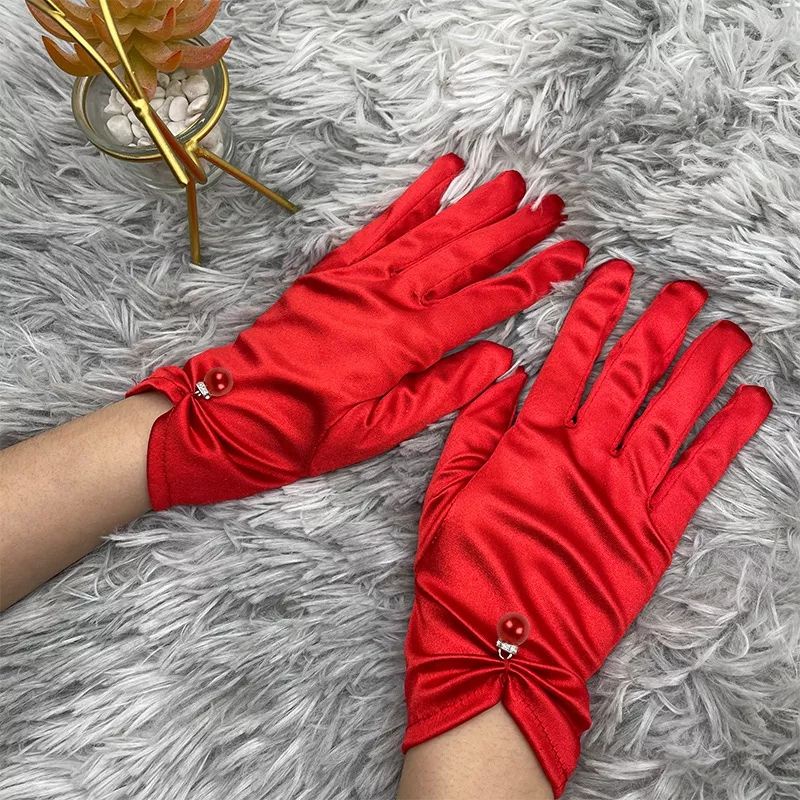 Sarung tangan satin pendek short wedding gloves