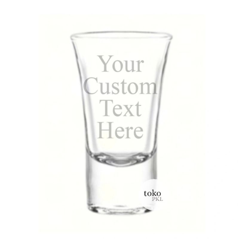 custom sablon gelas sloki 40 ml (minimal 500 pcs)