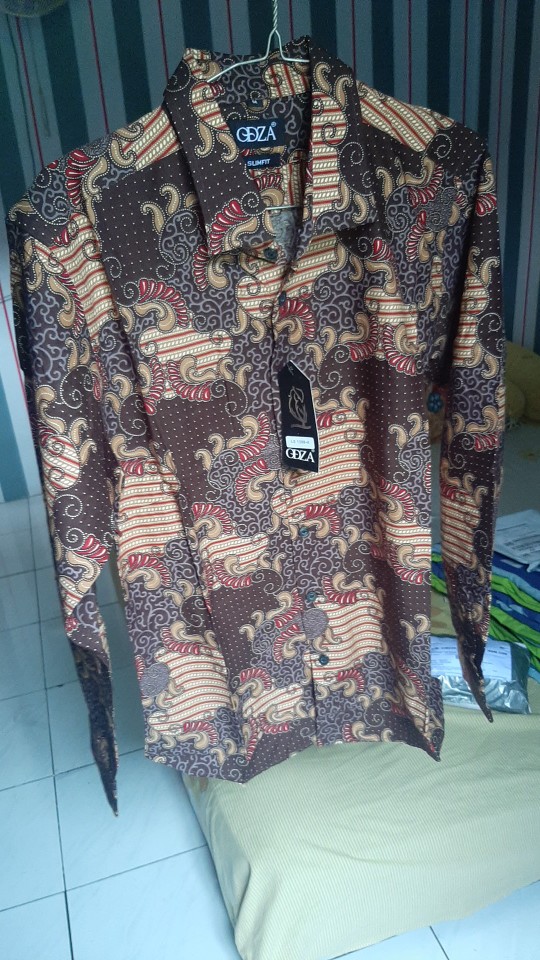 Odza Batik Pria Baju Kemeja Batik Baju Lengan Panjang Pria Kemeja Slim Fit Baju Fashion