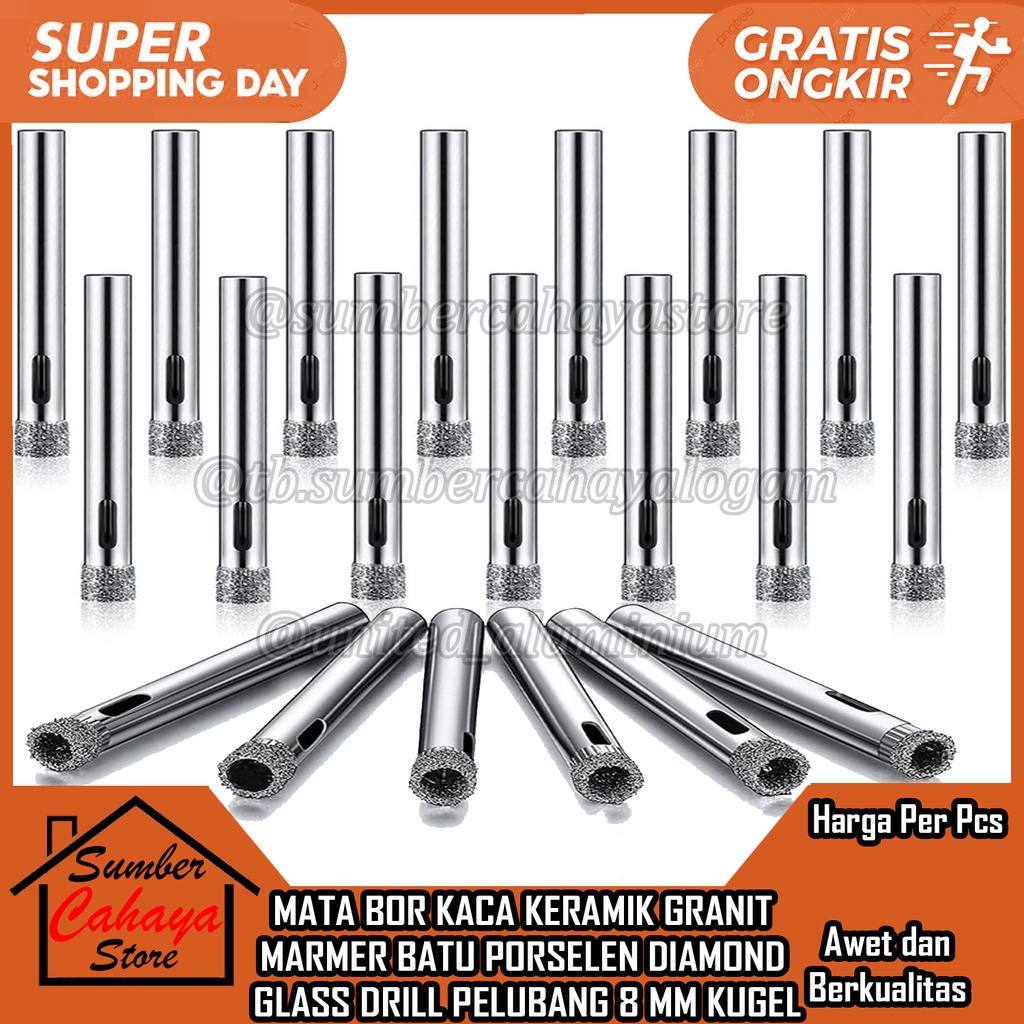 Jual Kugel Matabor Holesaw Pembolong Kaca Mm Glass Hole Saw Mm Diamond Core Glas Borr Keramik