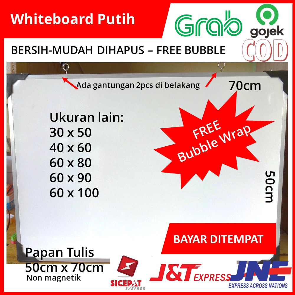

COD Whiteboard 50x70 Papan Tulis Anak Murah