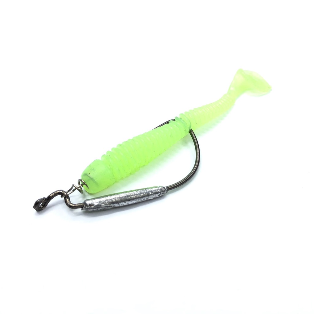 Umpan Softlure Padle 3pcs + Wormhook
