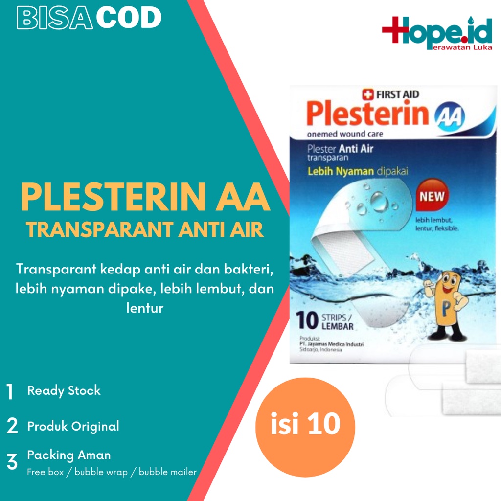 Plesterin AA | Plester Luka Transparant Anti Air