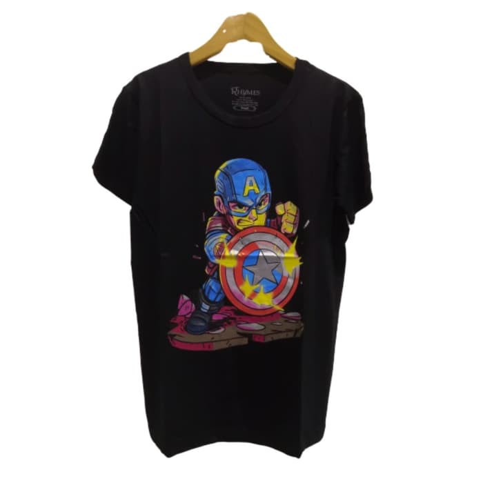 Baju Kaos Anak Cowok Captain America Rock Karakter Superhero Tanggung Tshirt Rhymes Import