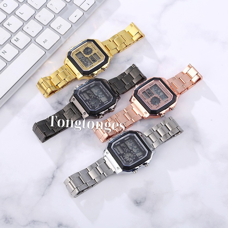 JAM TANGAN MURAH  DIGITAL 168 RANTAI GOLD &amp; SILVER IMPORT GROSIR PREMIUM READY 4 WARNA