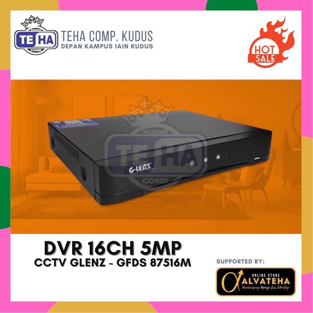 DVR CCTV HD 5MP GLENZ 5in1 16 Channel 8 Channel 4 Chanel DVR AHD 5MP - 16 CHANNEL