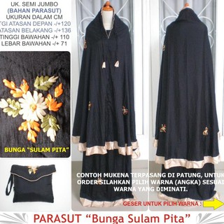 sSALE Mukena travel parasut super | sulam pita | renda polos semi jumbo 401 Good Quality