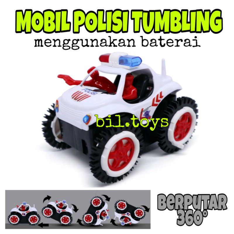 MAINAN ANAK MOBIL POLISI TUMBLING JUNGKIR BALIK 360 TUMBLING CAR POLICE OCT MAINAN MOBIL BATERAI MURAH