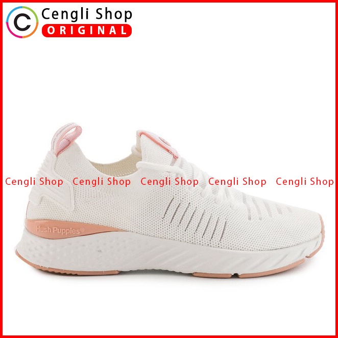 SEPATU SNEAKER WANITA HUSH PUPPIES ORIGINAL CASUAL BRANDED WHITE HW54