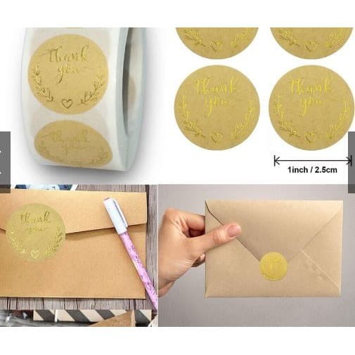 

Label Sticker THANK YOU stiker kemasan hamper kue souvenir kado pesta N