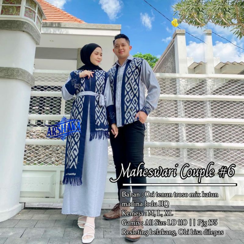 COUPLE gamis Kemeja Tenun Troso ori ARSHAKA MAHESWARI/ KIRANA / matt Tenun Troso Ori kombi katun Mad