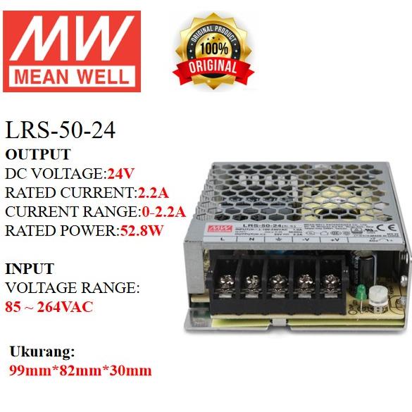 MEANWELL Power Supply LRS-50-24 LRS 50 24 LRS5024 Ballast 24v Indoor