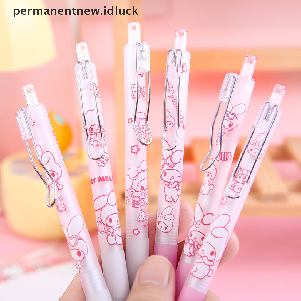 6 Pcs Pulpen Gel Motif Kartun Anime Untuk Stationery Sekolah / Kantor