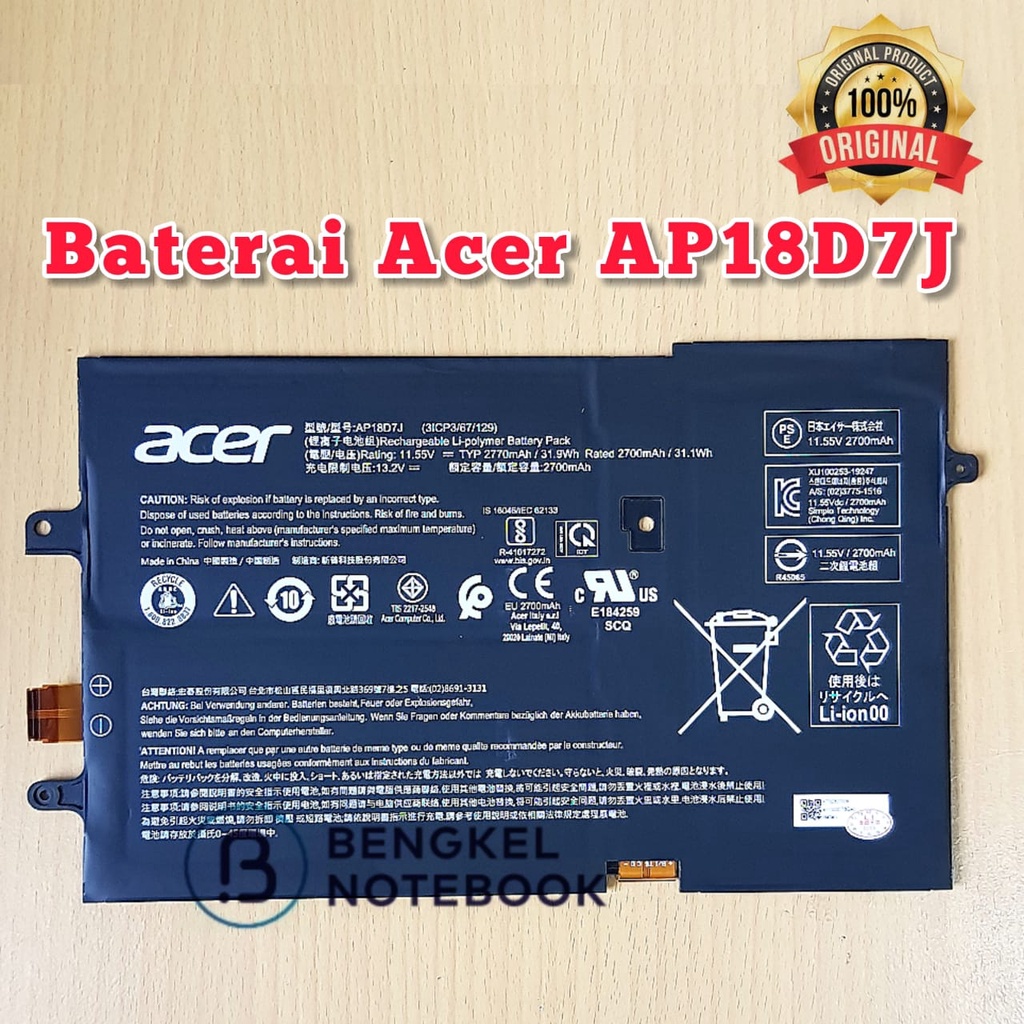 Baterai Acer SF714-52T-71JW 74AT 50QJ 54XE 70XR 598Y 72QY 734F 741M 75G4 76BA 76X0 AP18D7J