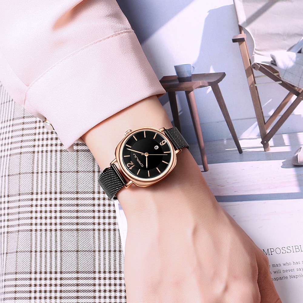 Jam Tangan Cewek CRRJU Fashion Kalender Jam Tangan Putih untuk Wanita Kasual Tahan Air Kuarsa Women Watch