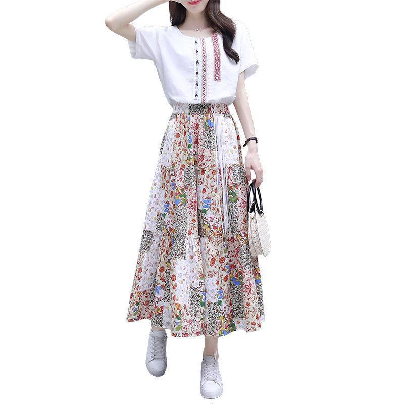 skirt dress suit female summer fashion 2022 new Korean women's dress suit skirt t