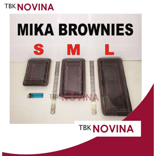 [50PCS] Mika Kue Brownies S Kecil Tray Box Cokelat Cake Brownis Kotak Bronis Murah