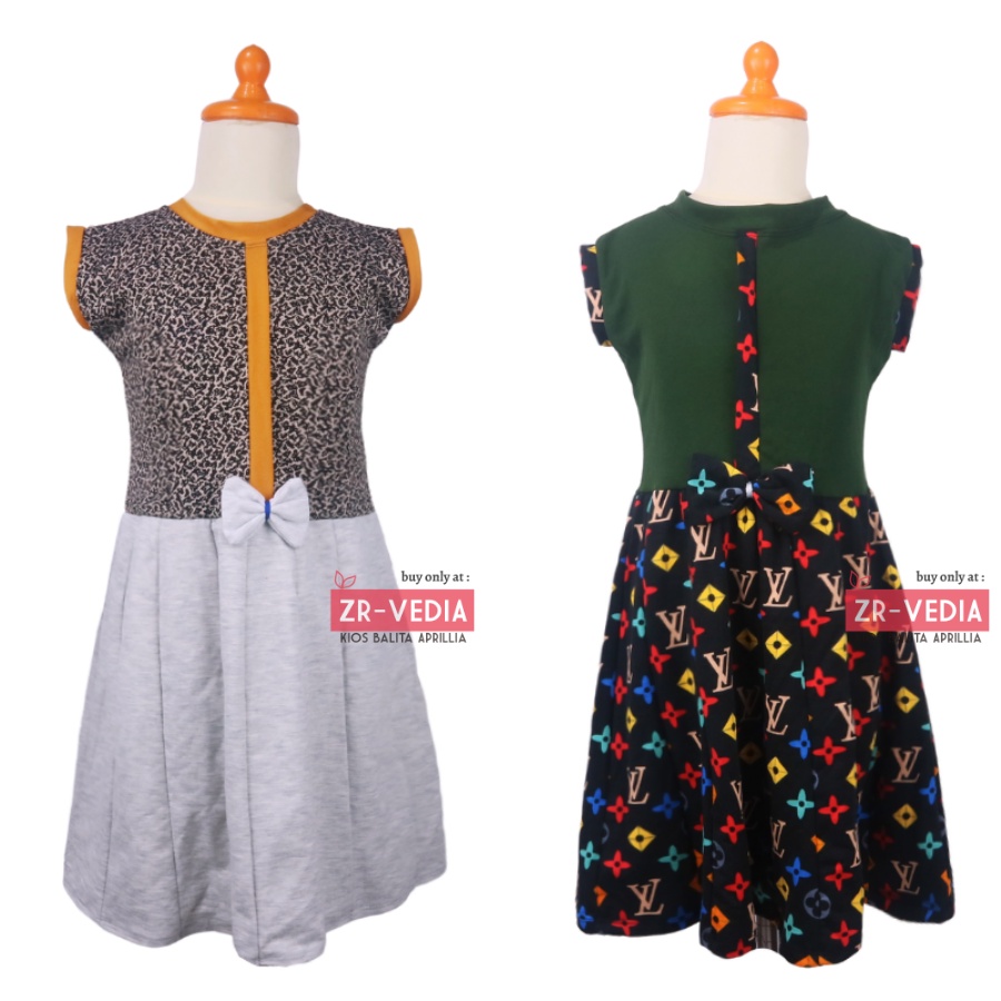 Dress Lala uk 7-8 Tahun / Dress Anak Perempuan Cewek Baju Dres Batik Murah Casual Pesta Yukensi Adem