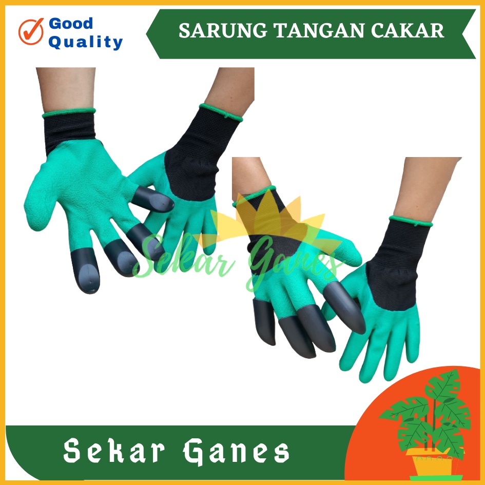 Sekarganes Sarung Tangan Berkebun Cakar Safety Glove Latex Sarung Tangan Cakar Gali Tanah Berkebun Taman Claw Garden Gloves Garden Genie Box Sarung Tangan Bekebun Tebal Hitam Anti Air Anti Duri