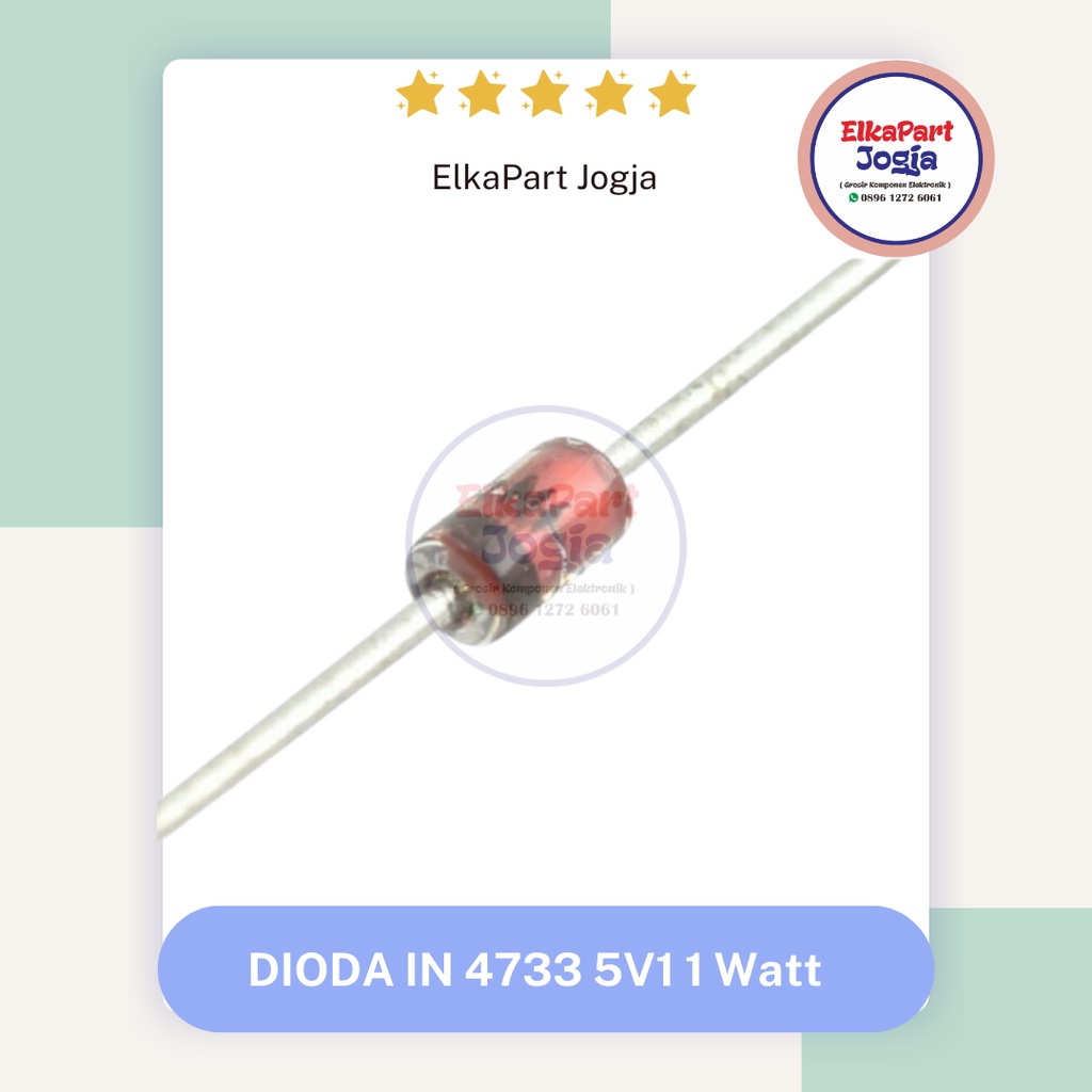 DIODA ZENER 1W 5V1 5,1V 1N4733A IN4733A 1N4733 IN4733 1 Watt IN 4733